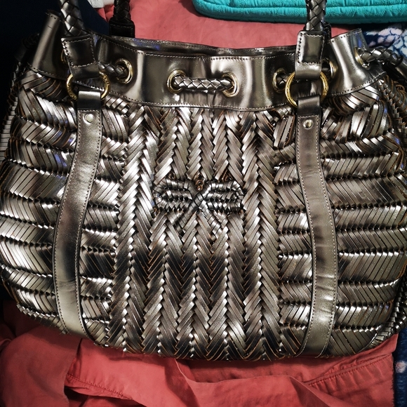 Anya Hindmarch Metallic Woven Leather Bag - Picture 4 of 7